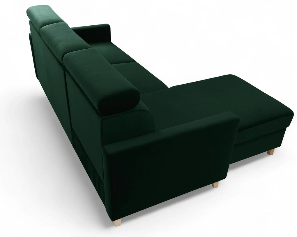 Colțar extensibil Vario universal dreapta/stânga - catifea verde Bluvel 78