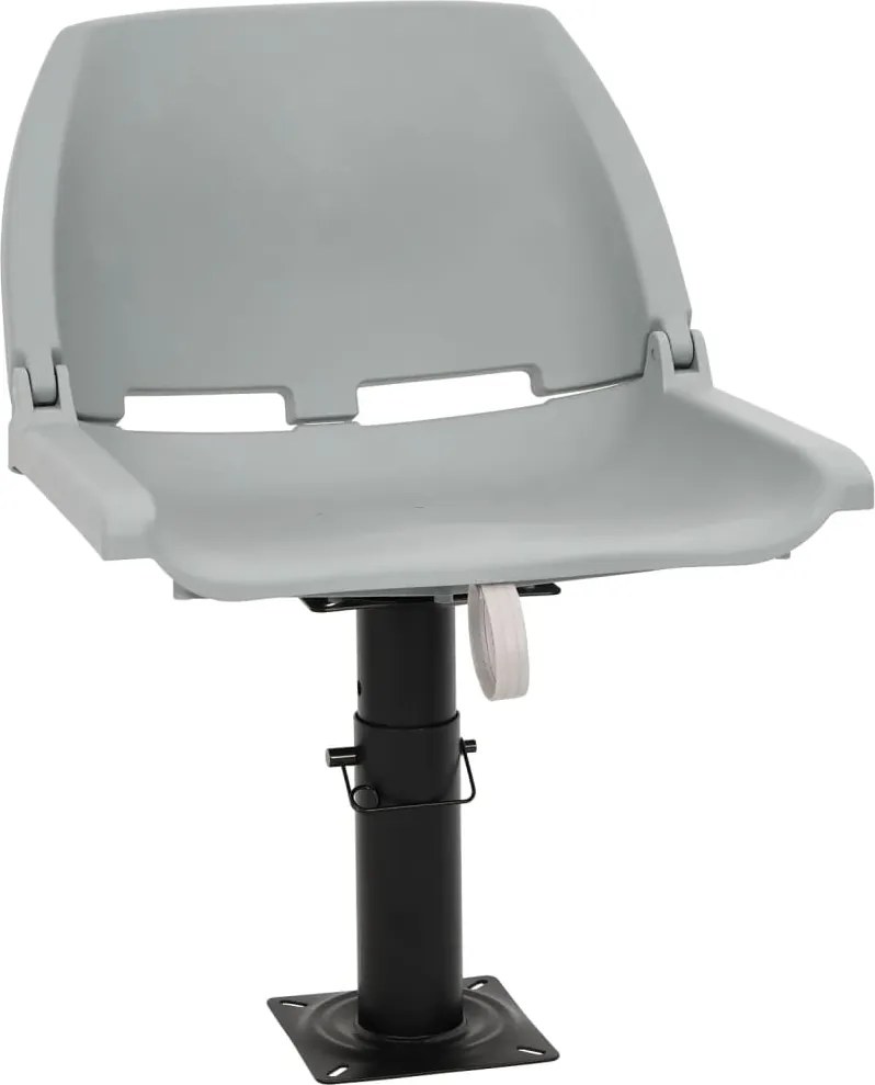 vidaXL Set scaun pliabil, 2 piese, fără pernă, gri, 48x51x41 cm