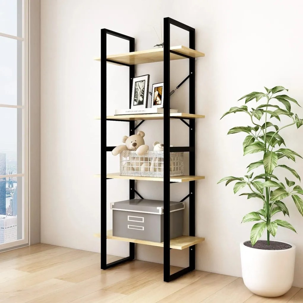 806442 vidaXL Bibliotecă cu 4 rafturi, 60x30x140 cm, lemn masiv de pin
