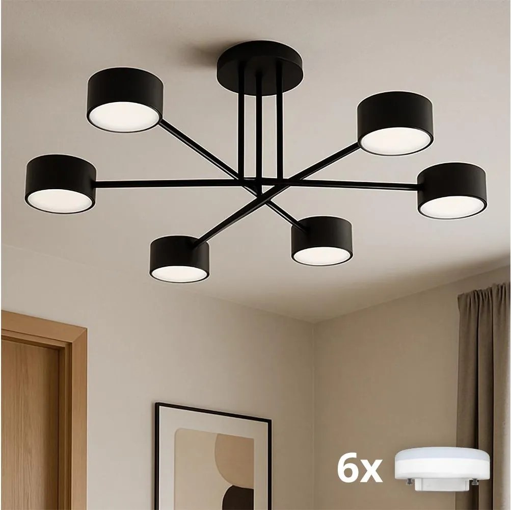 Brilagi - Lustră LED aplicată MONO 6xGX53/30W/230V neagră