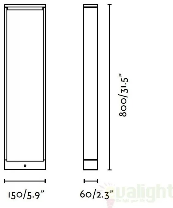 Stalp de exterior modern cu iluminat LED cu protectie IP54, H - 80 cm, ALP 74452