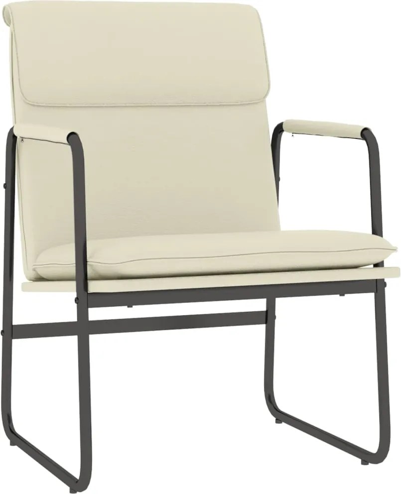 vidaXL Scaun de relaxare, crem, 55x64x80 cm, piele artificială