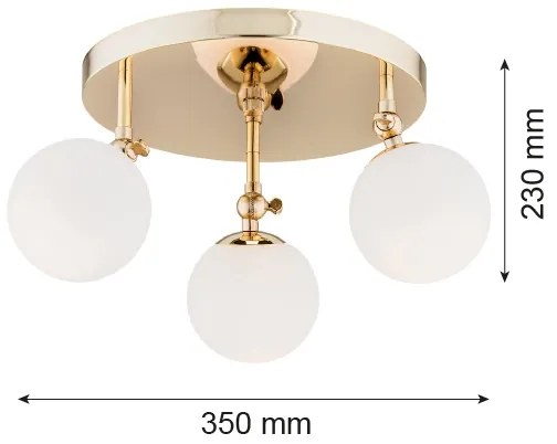 Plafonieră aplicată pentru baie LATINA 3xE14/40W/230V IP44 - Argon 1435