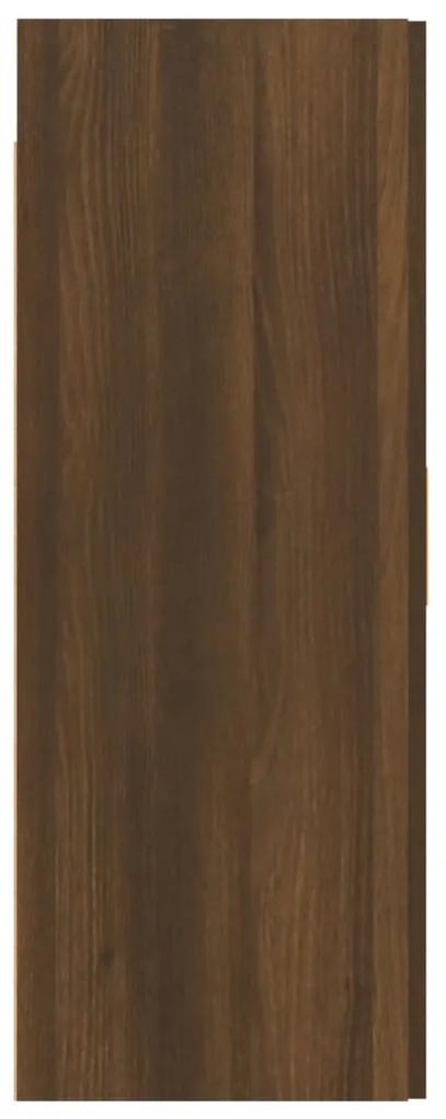 Dulap de perete suspendat, stejar maro, 69,5x34x90 cm 1, Stejar brun