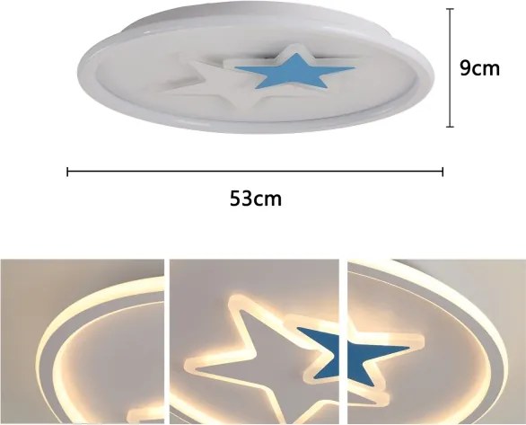 Brilagi - Plafonieră LED pentru copii STARS, 35 W, 230 V, Ø 53 cm
