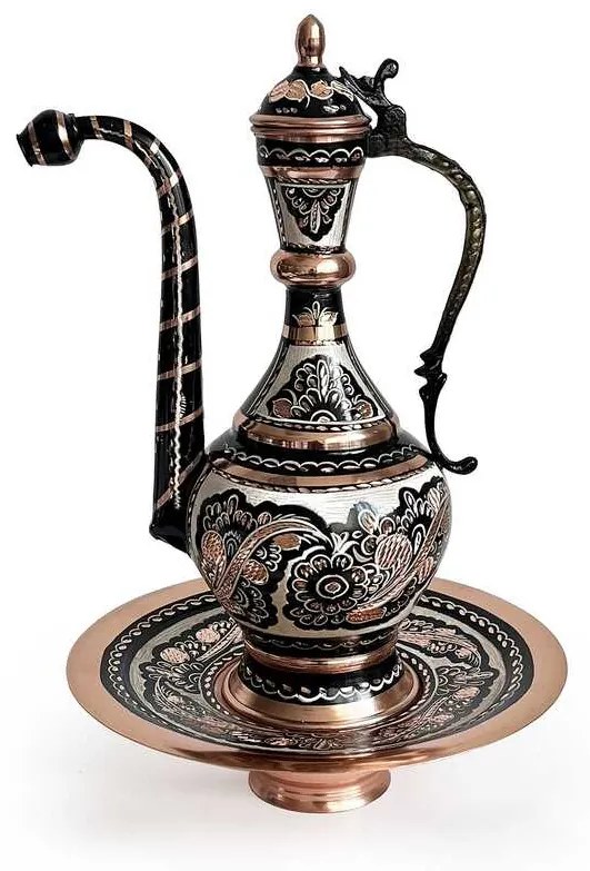 Ibric traditional anatolian din cupru, tip ulcior, inaltimea 35 cm CTR76