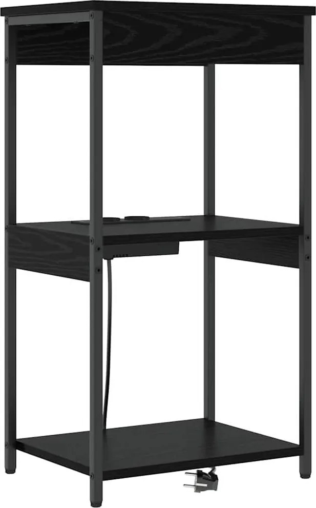 vidaXL Dulap de noapte Stejar Negru 41 x 31 x 76 cm Lemn compozit