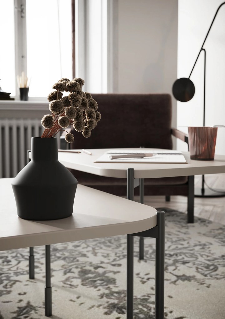 Măsuță de cafea dreptunghiulară Sonatia 60 cm cu picioare metalice - casmir