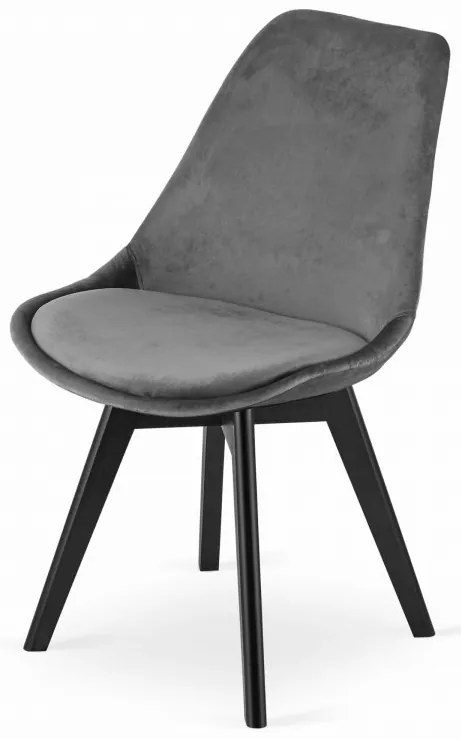 Scaun BALI MARK VELVET gri deschis cu picioare negre