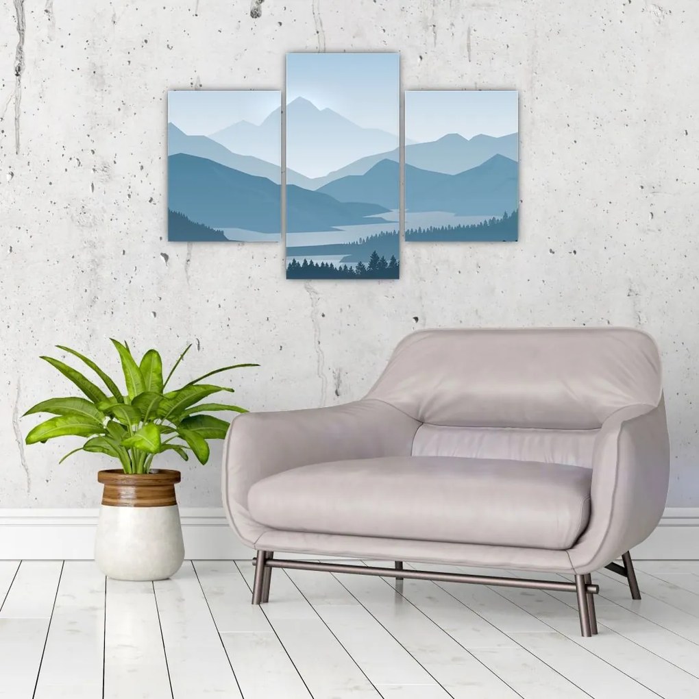 Tablou - Munții cu privirea graficeanului (90x60 cm)