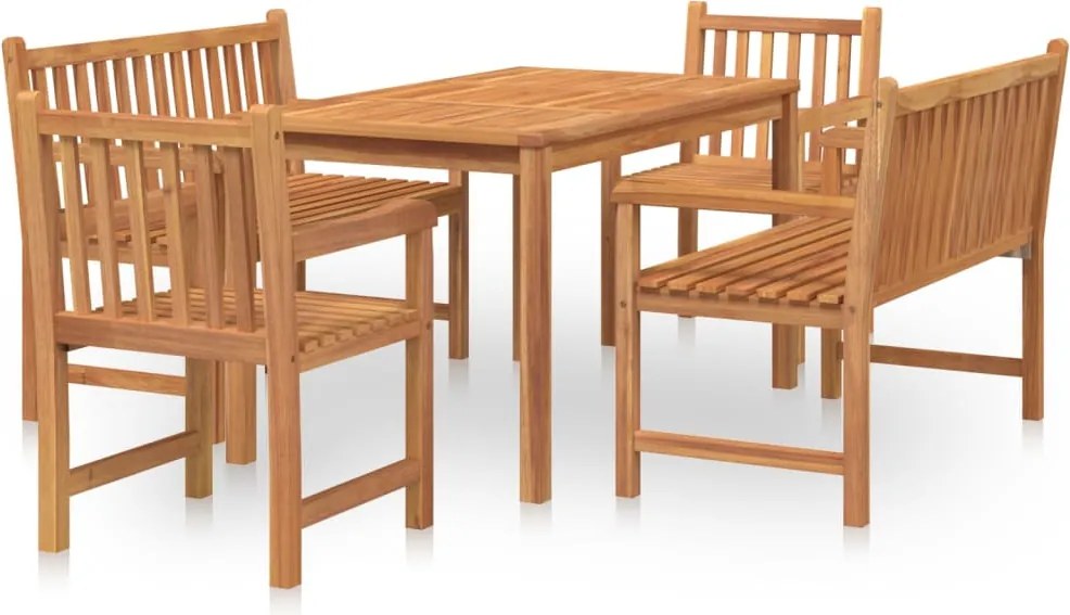 vidaXL Set de sufragerie de grădină, lemn masiv de tec, 5 piese