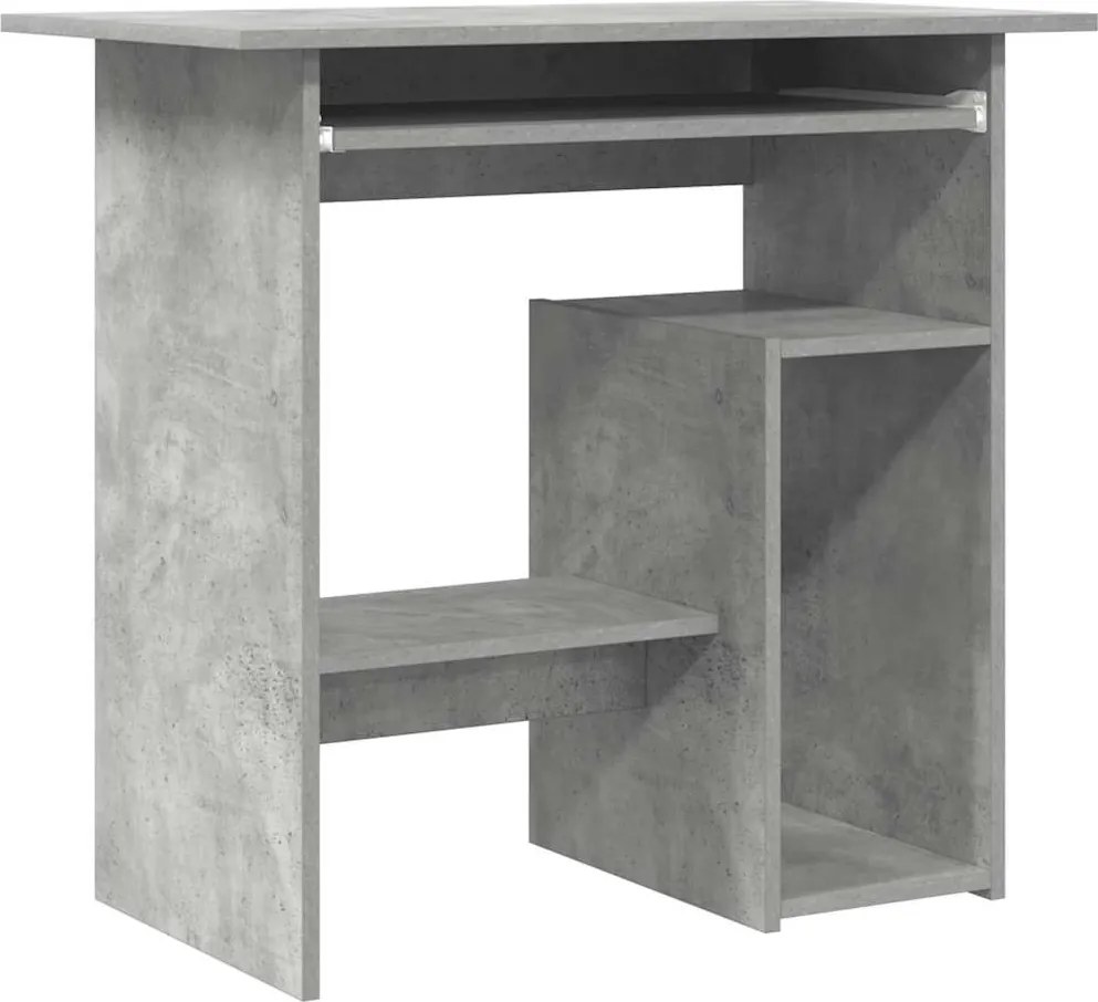 vidaXL Birou, gri beton, 80x45x74 cm, lemn prelucrat