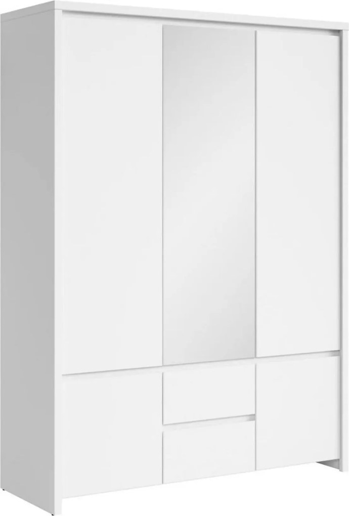 Dulap KASPIAN, alb, PAL, cu 5 usi si 2 sertare, 154x56x211 cm
