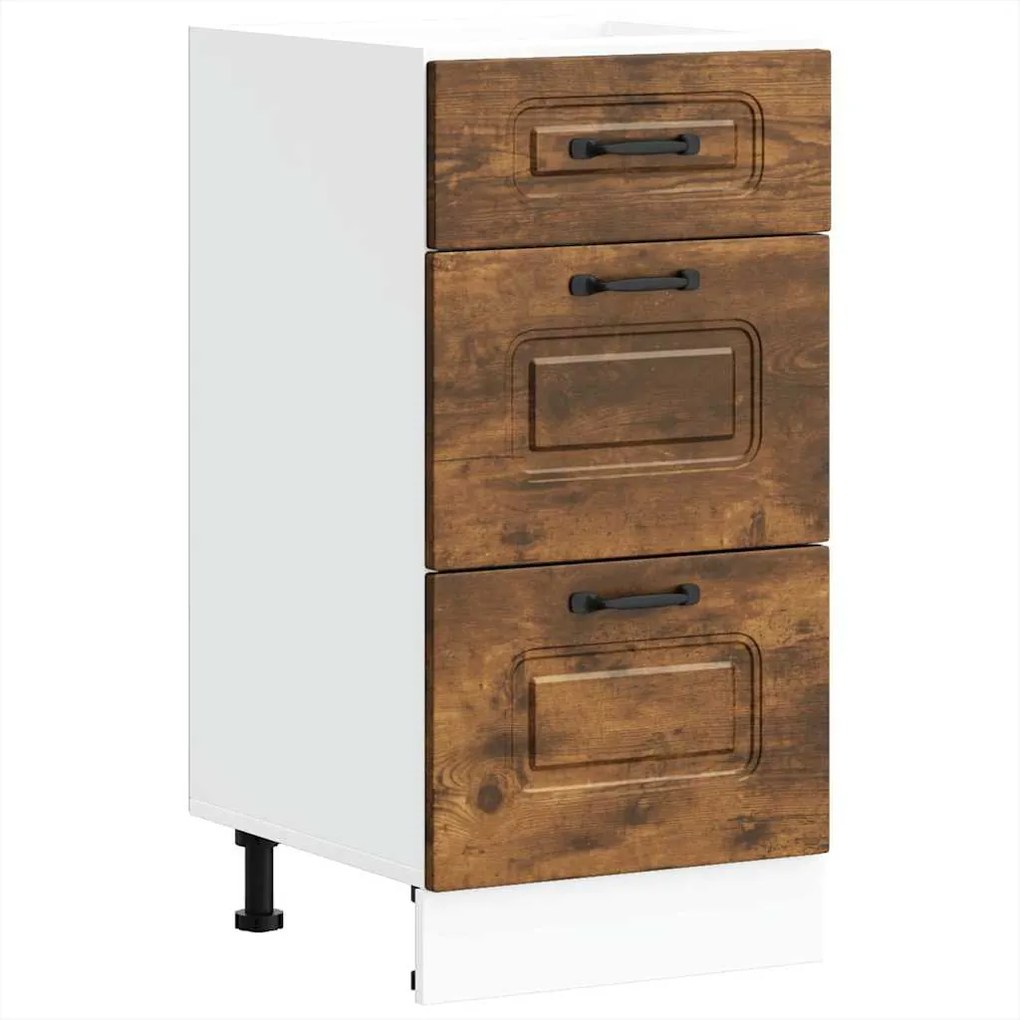 vidaXL Dulap de bucătărie „Kalmar” din lemn de lemn de stejar afumat