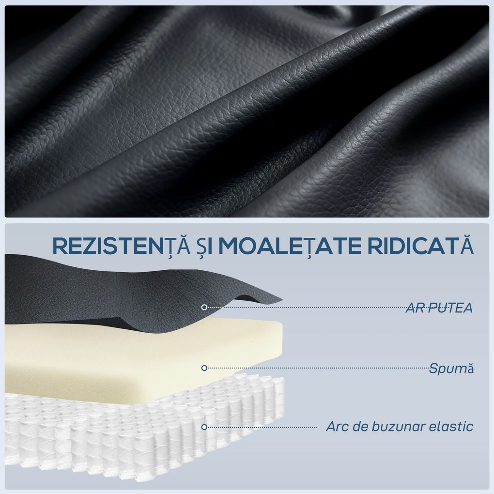 HOMCOM Fotoliu Relax Reclinabil cu 8 Puncte de Masaj și Încălzire, Negru | Aosom Romania