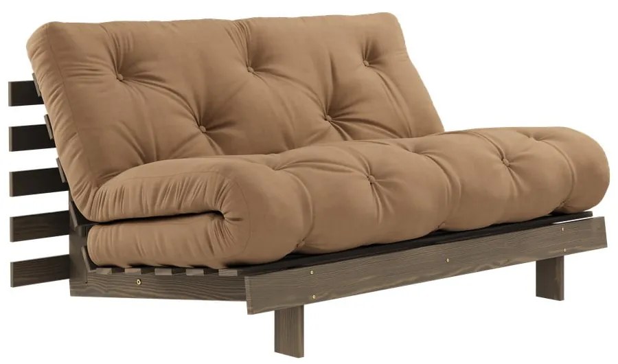 Canapea maro deschis extensibilă 140 cm Roots – Karup Design