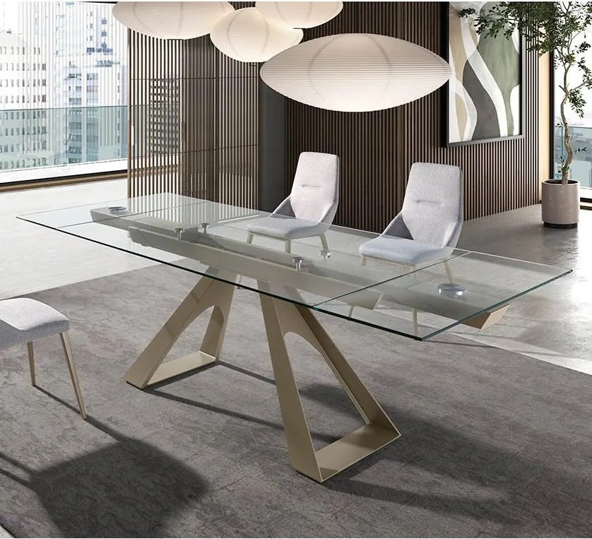 Masa extensibila deosebita design LUX Glass 160-240x100cm