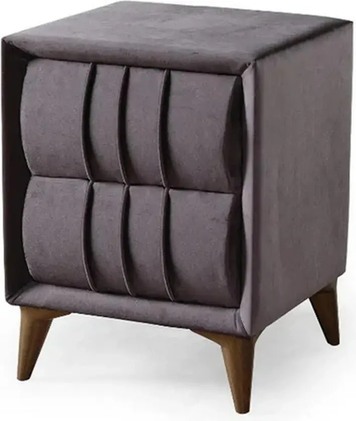 Noptiera BAROK, stofa catifelata gri antracit - Setra 811, 51x48x66 cm