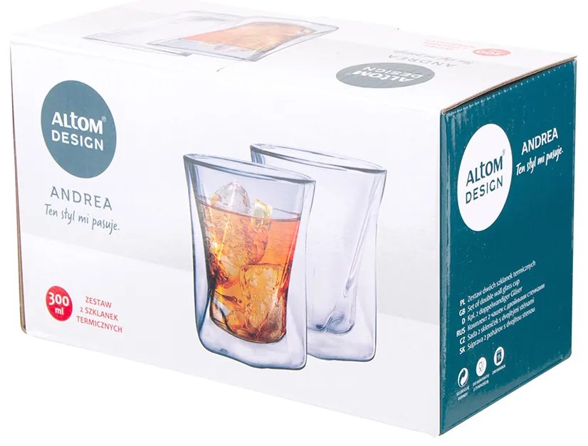 Altom Set de 2 pahare termo pentru whisky, 300 ml