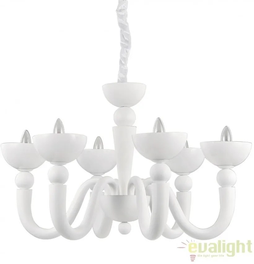 Candelabru LUX stil venetian cu 6 brate BON BON SP6 BIANCO 093994