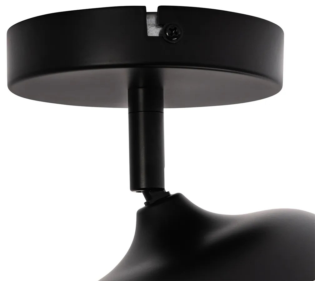 Spotlight de design negru cu auriu și sticlă fumurie - Kyan