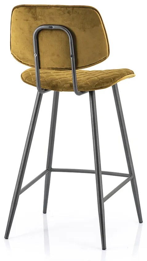 Scaun de bar din piele artificiala Kimberly galben