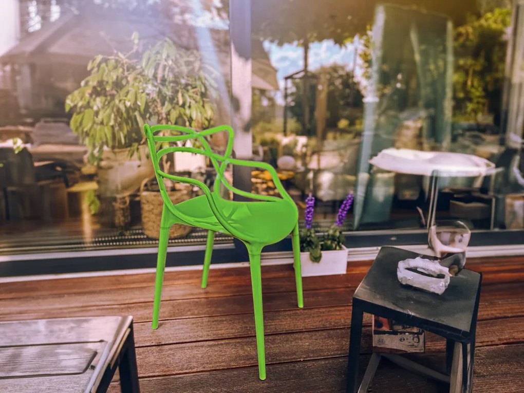 Scaun de masa KATO din plastic, verde