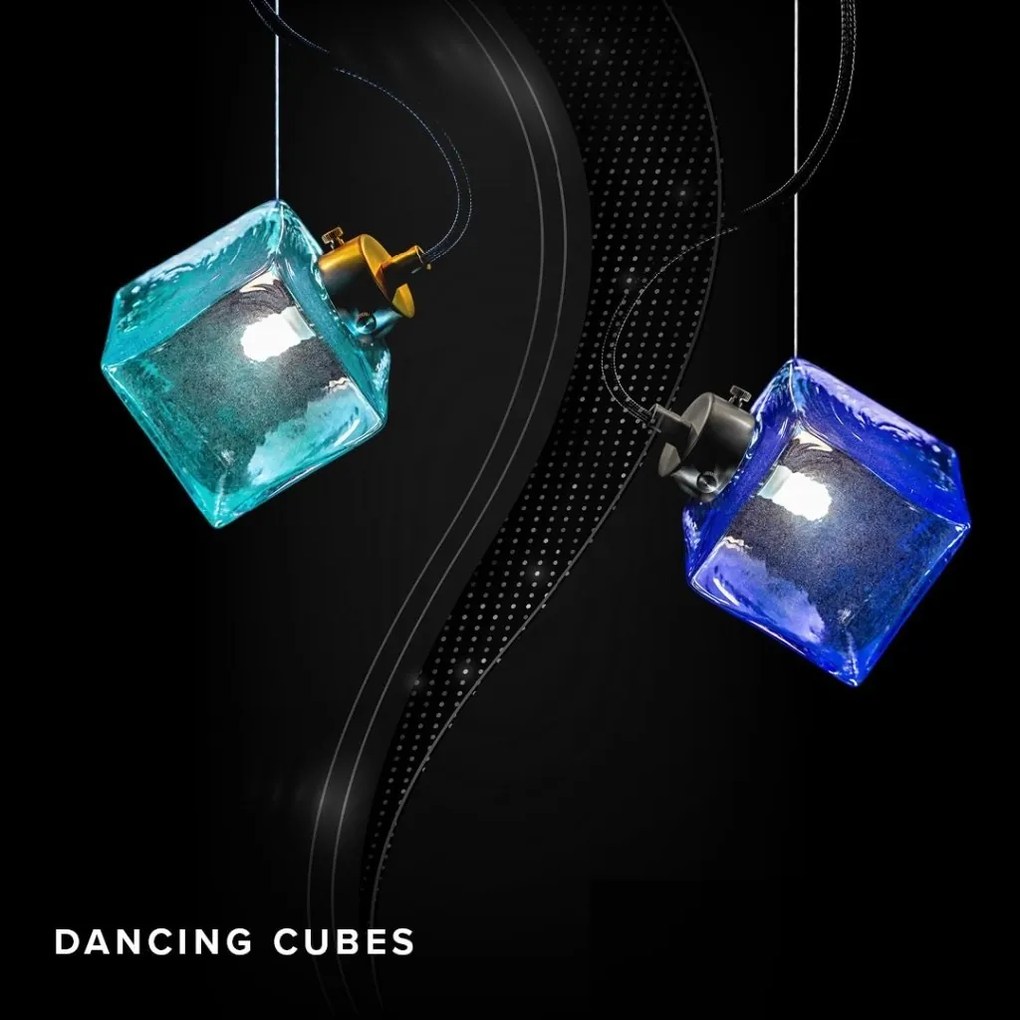 Pendul design LUX, cub din sticla suspendat personalizabil Dancing Cube