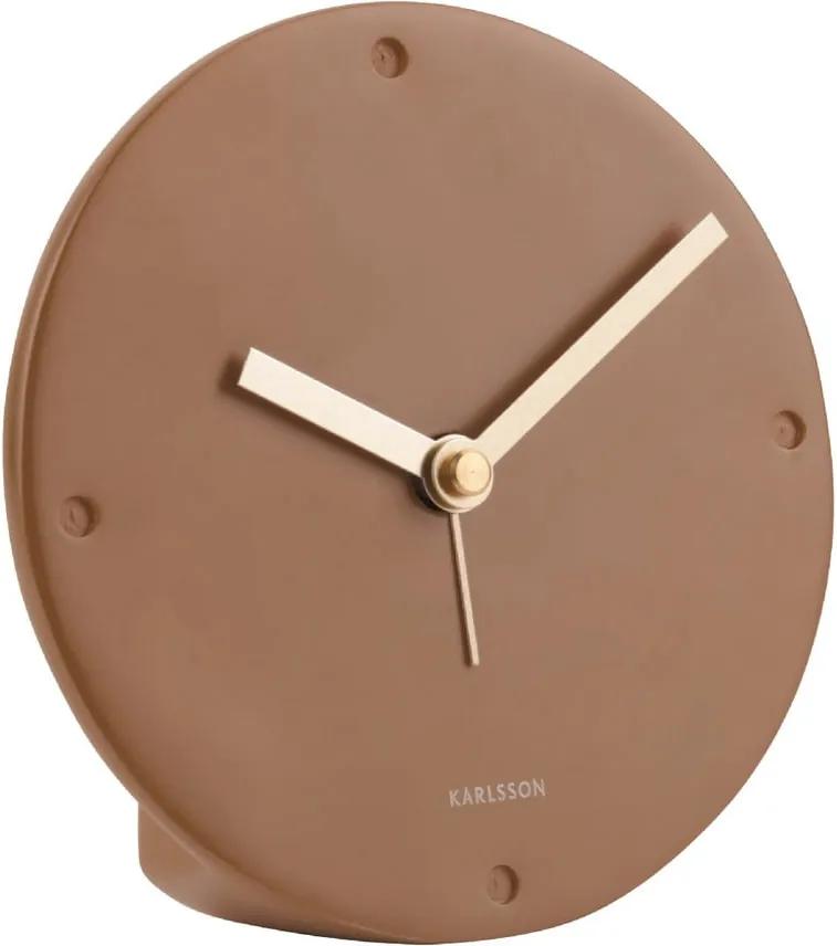 Ceas cu alarmă Karlsson Mantel, maro caramel, ø 12 cm