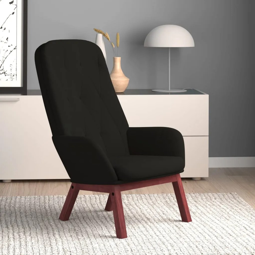 341224 vidaXL Scaun de relaxare, negru, catifea