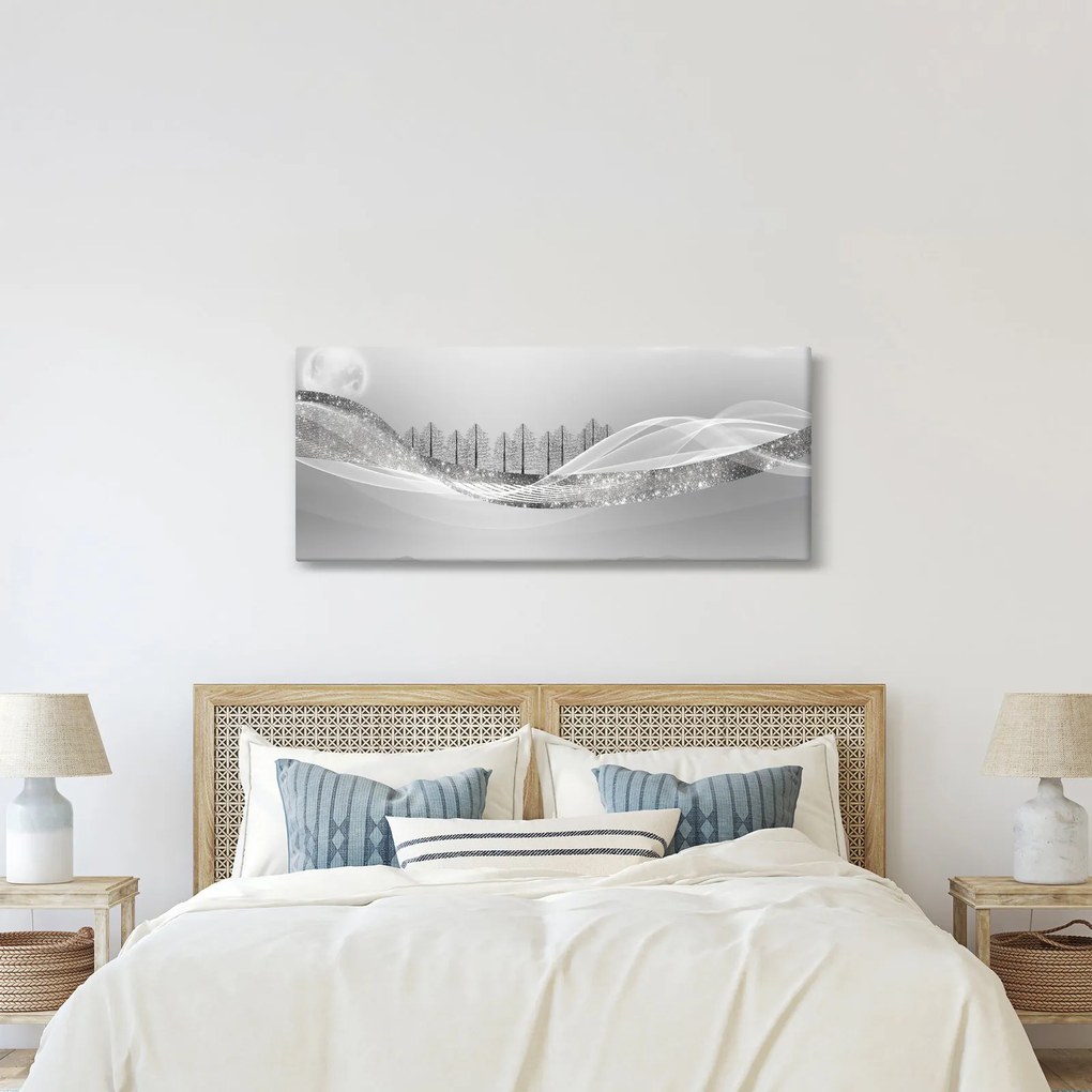 Tablou - Peisaj argintiu (120x50 cm)