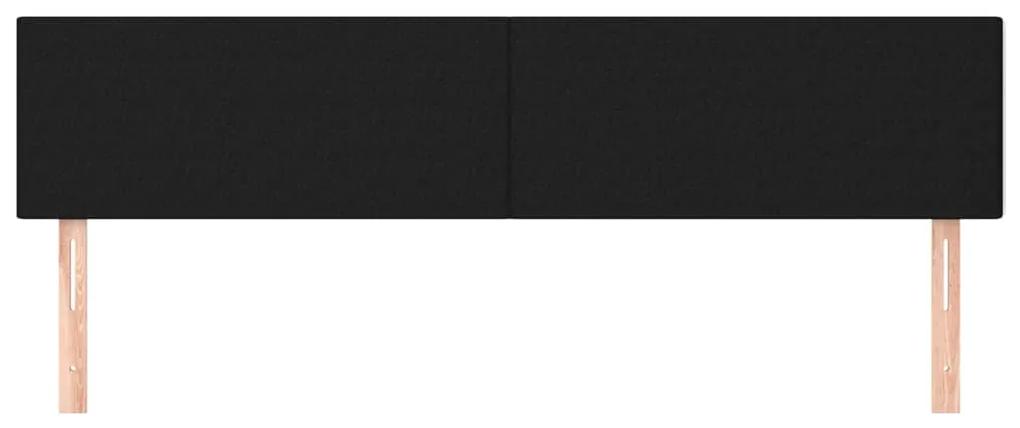 Tablii de pat, 2 buc, negru, 90x5x78 88 cm, textil 2, Negru, 180 x 5 x 78 88 cm