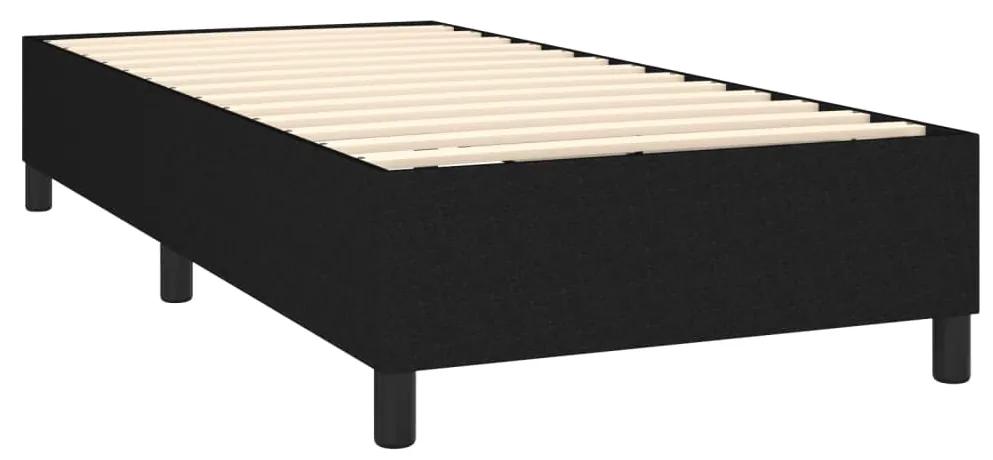 Pat box spring cu saltea, negru, 80x200 cm, textil Negru, 35 cm, 80 x 200 cm
