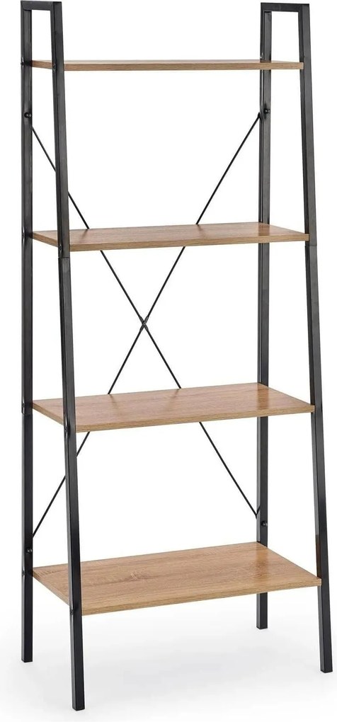 Etajera NARVIK, stejar sonoma/negru, 60x32x148 cm