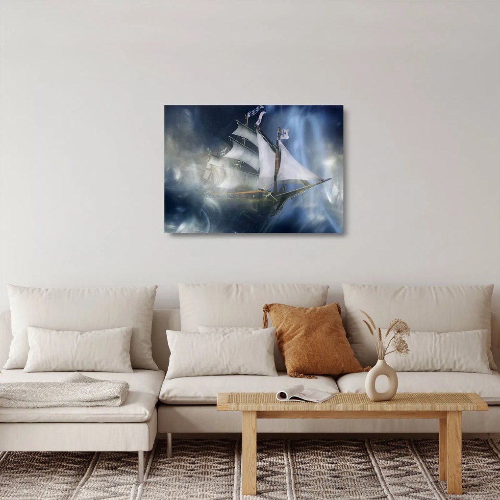 Tablou pe sticlă - Corabia fantomelor (70x50 cm)