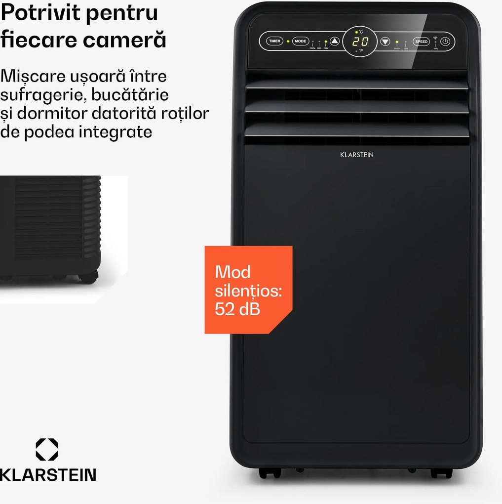 Klarstein Metrobreeze New York Smart 7k, aer condiționat portabil, 7000 BTU / 2,1 kW, clasa energetică A, telecomandă