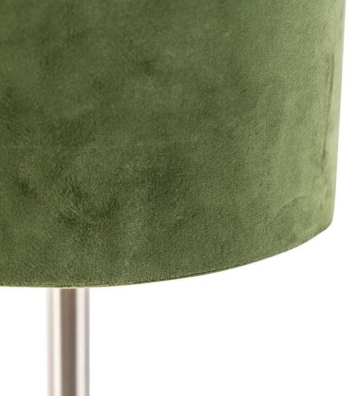 Lampă de masă din oțel cu abajur verde 25 cm - Simplo