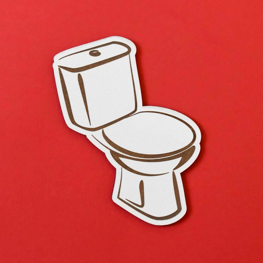 DUBLEZ | Semn indicator din lemn pentru ușă WC + Baie