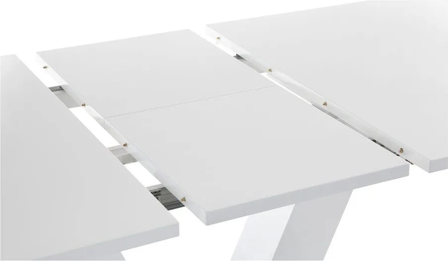 Masă de dining extensibilă cu aspect lucios cu blat suplimentar 90x140 cm Aaron – Støraa