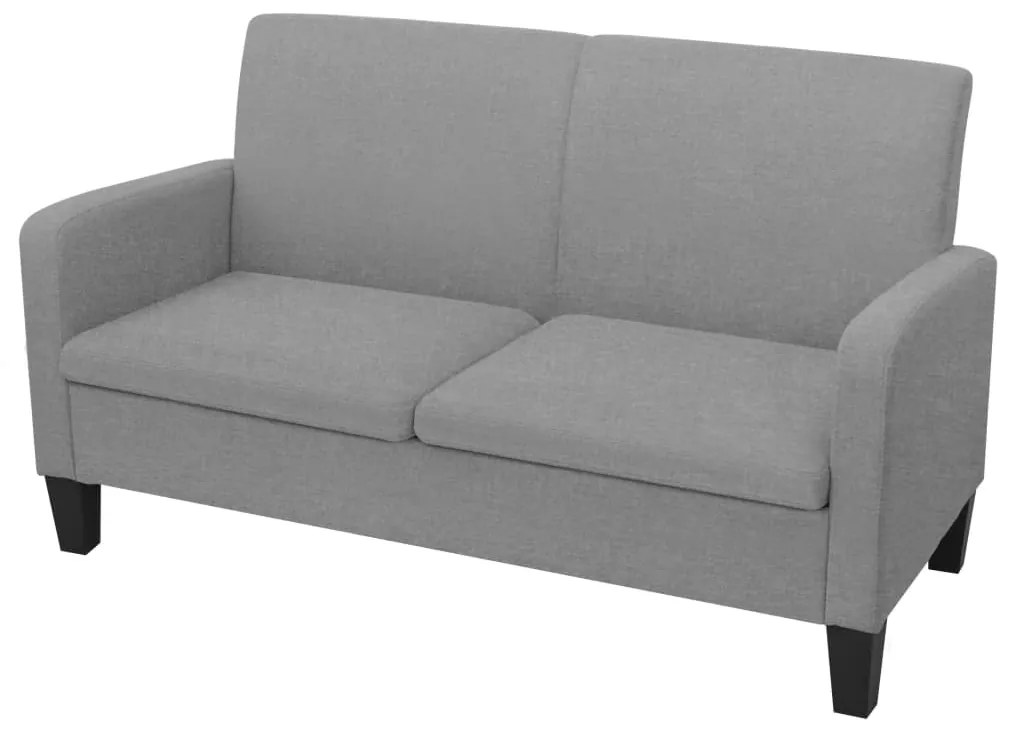 vidaXL Canapea cu 2 locuri, 135 x 65 x 76 cm, gri deschis