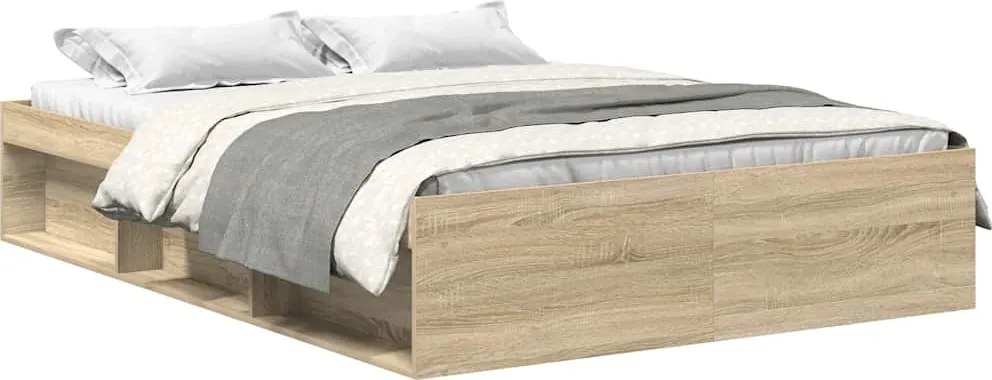 vidaXL Cadru de pat mic dublu, stejar sonoma, 120x190 cm