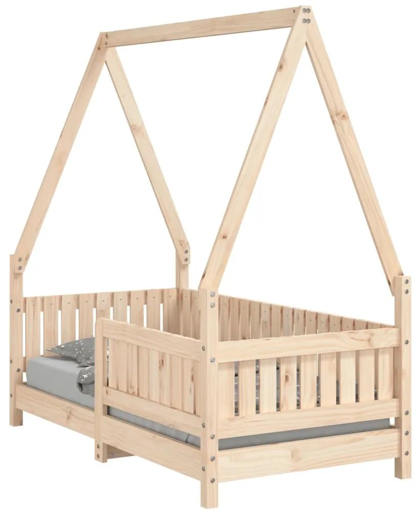 834501 vidaXL Cadru de pat pentru copii, 70x140 cm, lemn masiv de pin