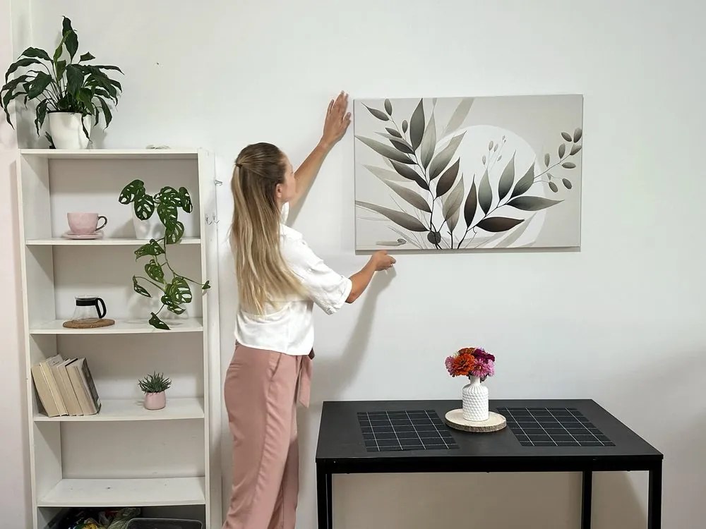 Tablou frunze minimaliste în design boho