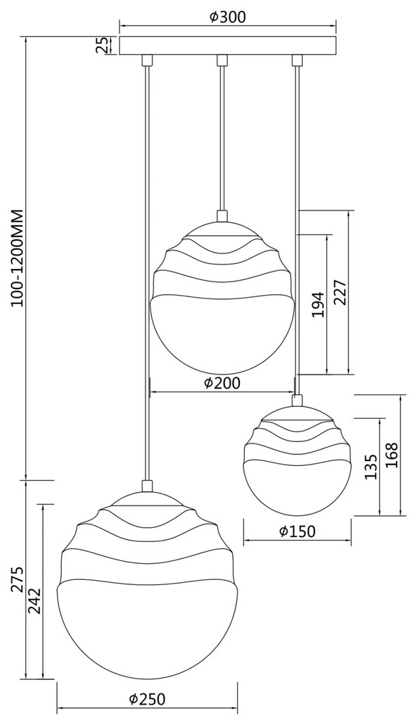 Suspensie Vinare Maytoni E14, Auriu, P074PL-03BS, Germania