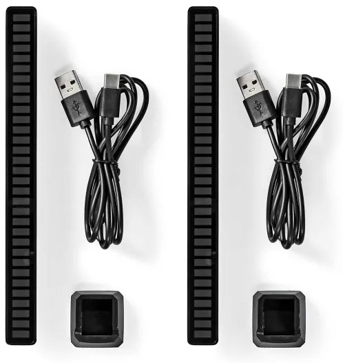 SET 2x lampă LED RGB reîncărcabilă de masă Nedis GALDP110BK LED/250 mAh