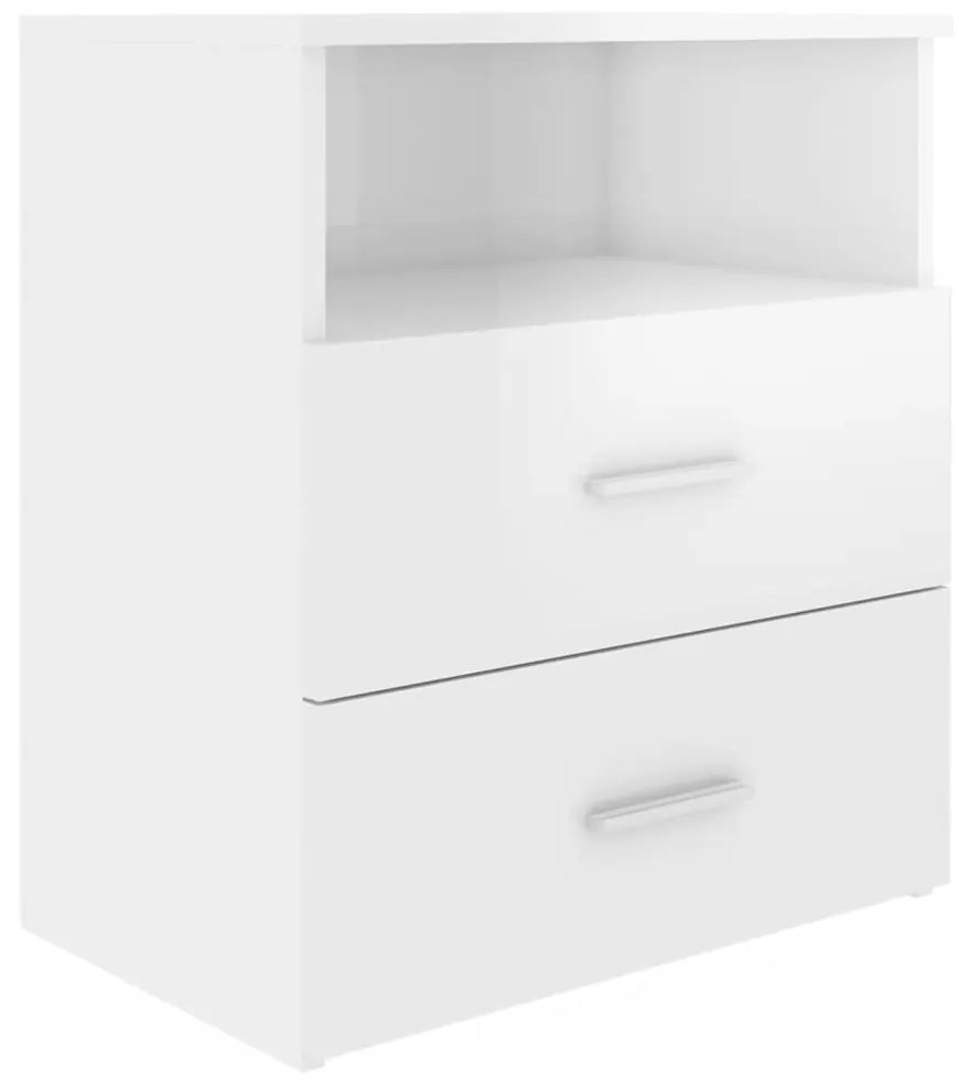803284 vidaXL Noptieră, alb extralucios, 50x32x60 cm