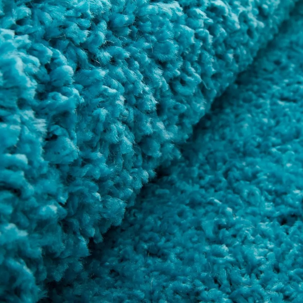 Covor elegant turcoaz închis, cu fire mai înalte Lăţime: 60 cm | Lungime: 100 cm