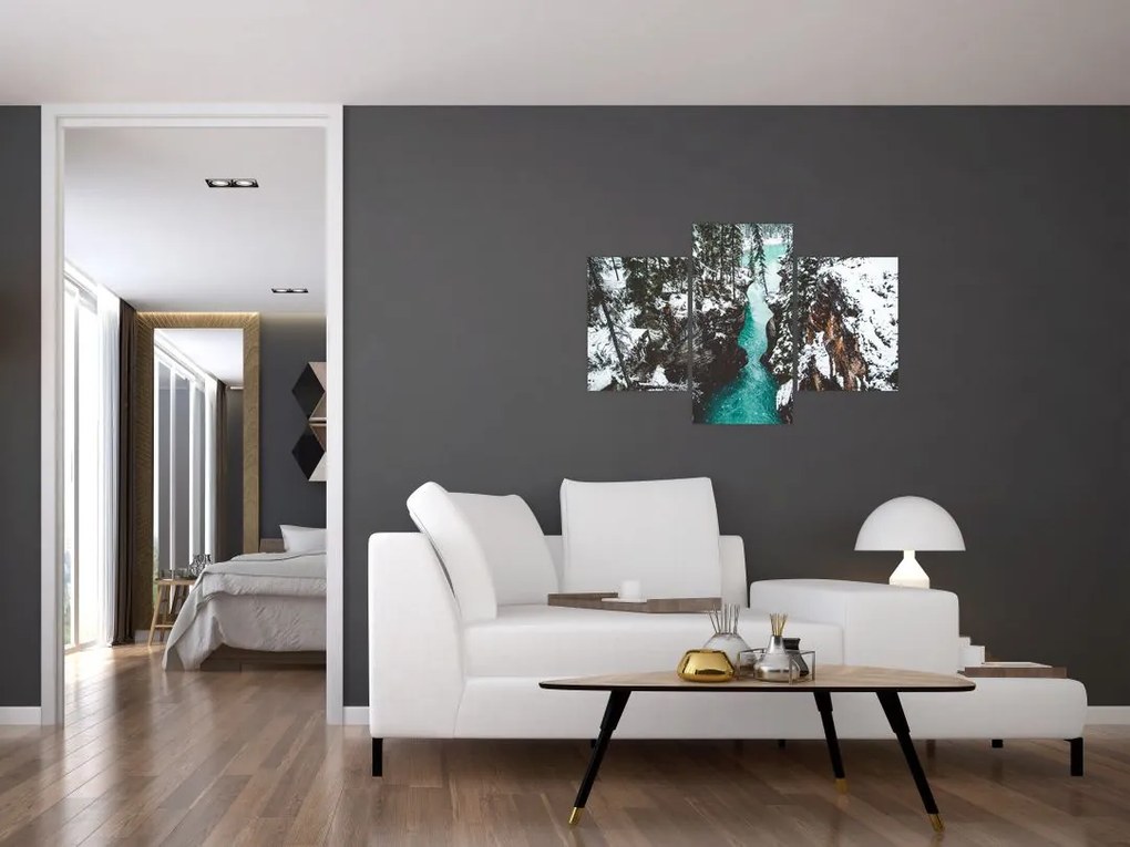 Tablou - râul de munte iarna (90x60 cm)