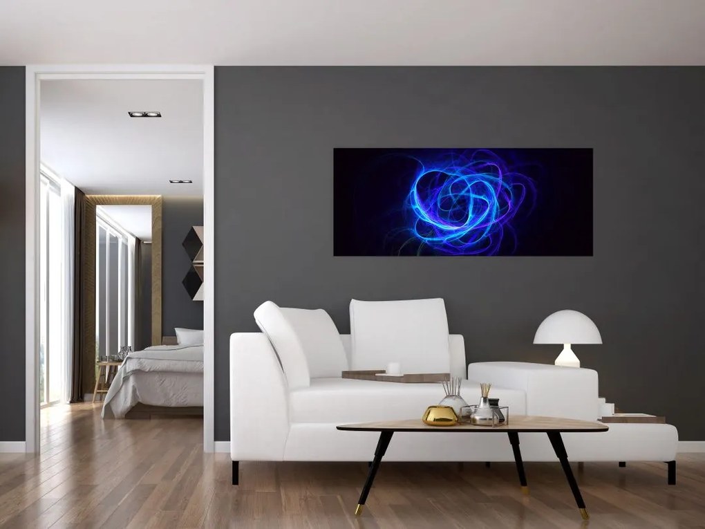 Tabloul cu ghem albastru abstract (120x50 cm)