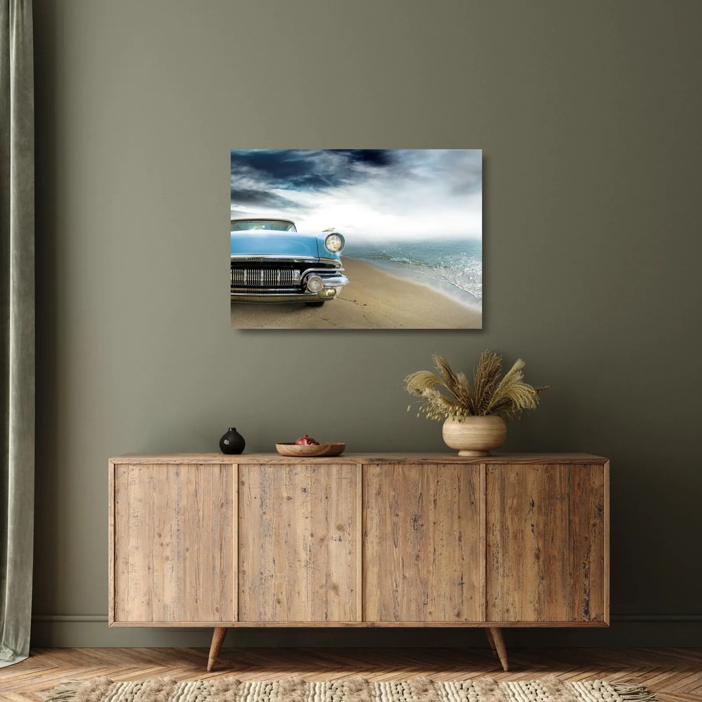 Tablou pe sticlă - Cabriolet de epocă (70x50 cm)